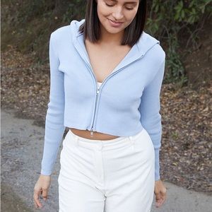 Brandy Melville/ John Galt  - Arden Hoodie       (Light Blue)